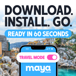 Maya Mobile Esim Provider logo and button to link to the egypt Esim page of Maya Mobile