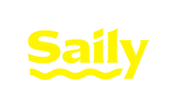 eSIM provider Saily, yellow logo and link to their website for international eSIM deals